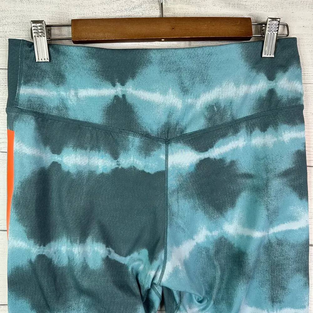Nike One Womens size Large Dri Fit Luxe Training Shorts Blue Orange Stripe